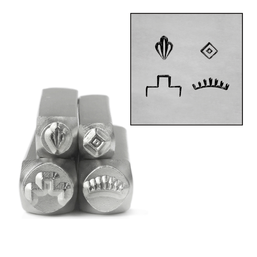 Metal Stamping Tools ImpressArt Southwestern Mandala Stamp, 4 Pack